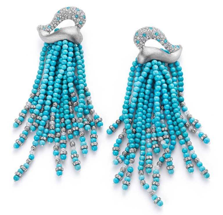 Turquoise-Diamond-Paraiba-Tassel-Earrings-Spread