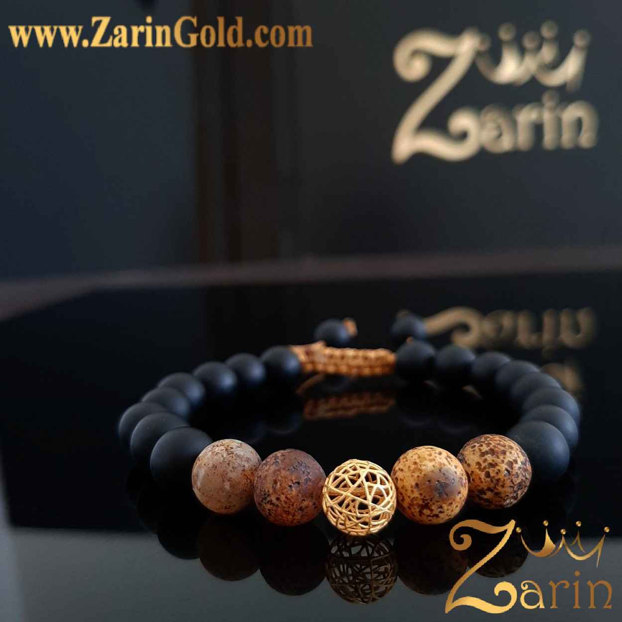دستبند طلا نماد گوی با سنگ