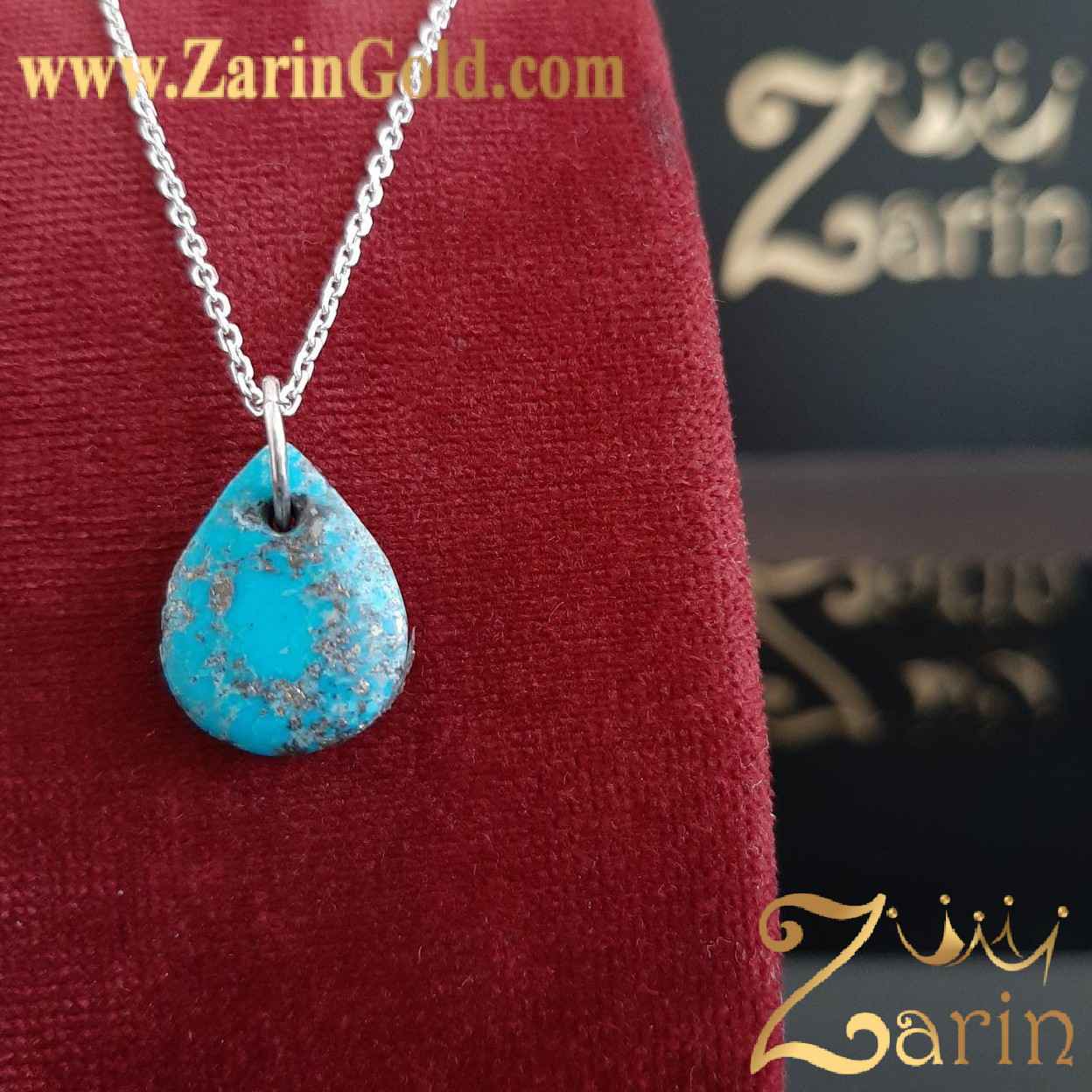 سنگ فیروزه کرمان با رگه آلیاژ با حلقه چه نقره