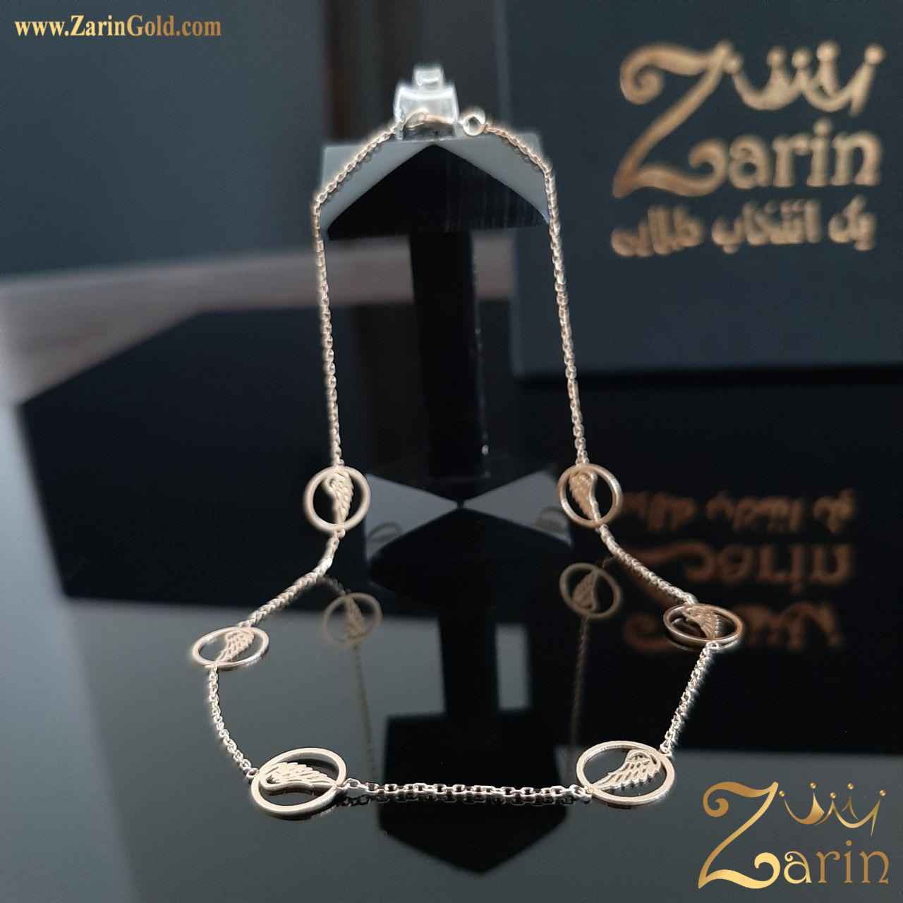 پابند طلا طرح پر