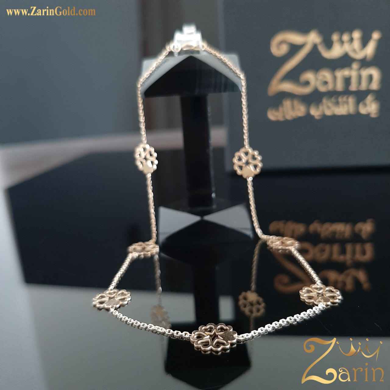 پابند طلا طرح گل