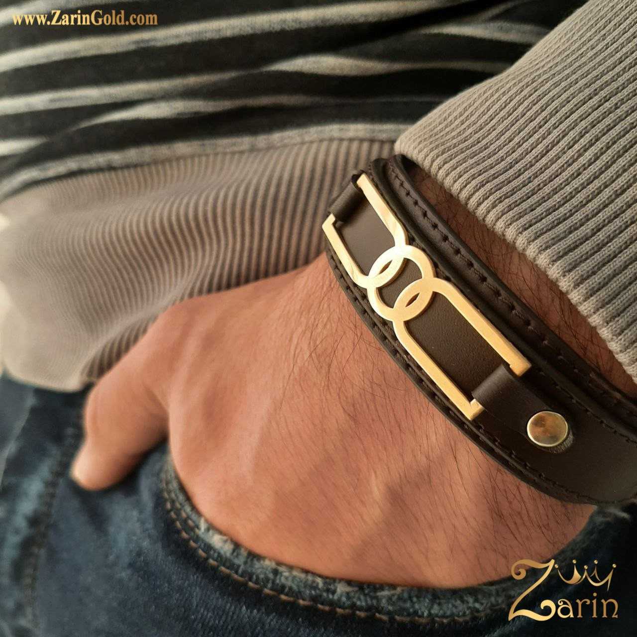 دستبند مردانه طلا طرح اومگا