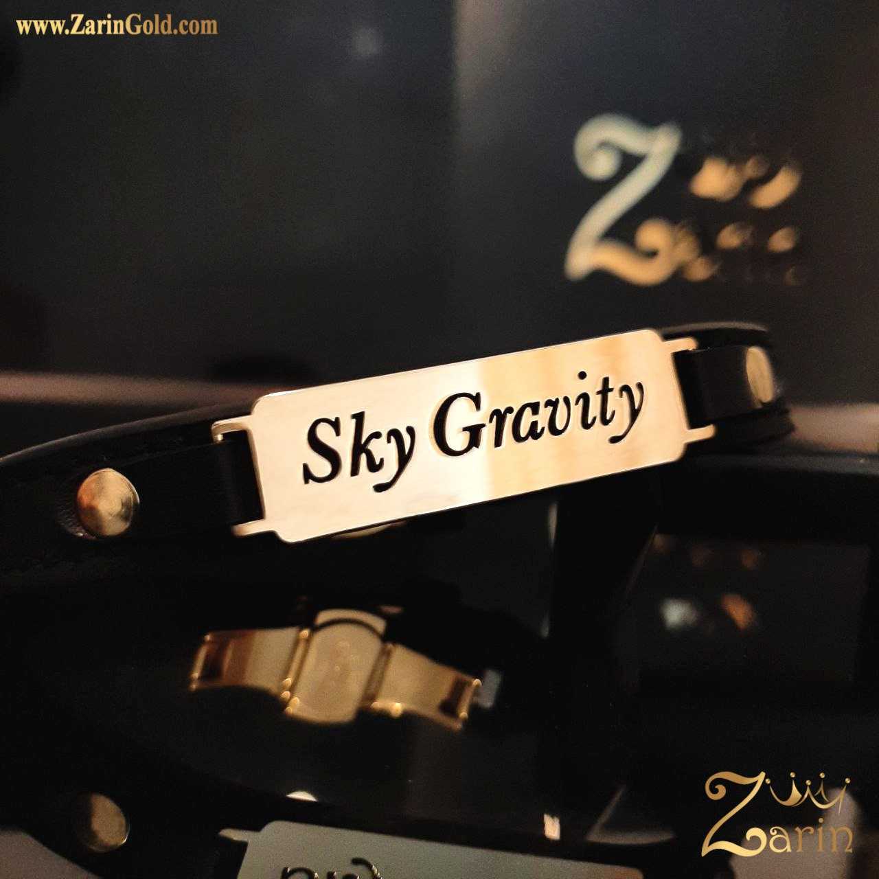 دستبند طلا و چرم Sky Gravity