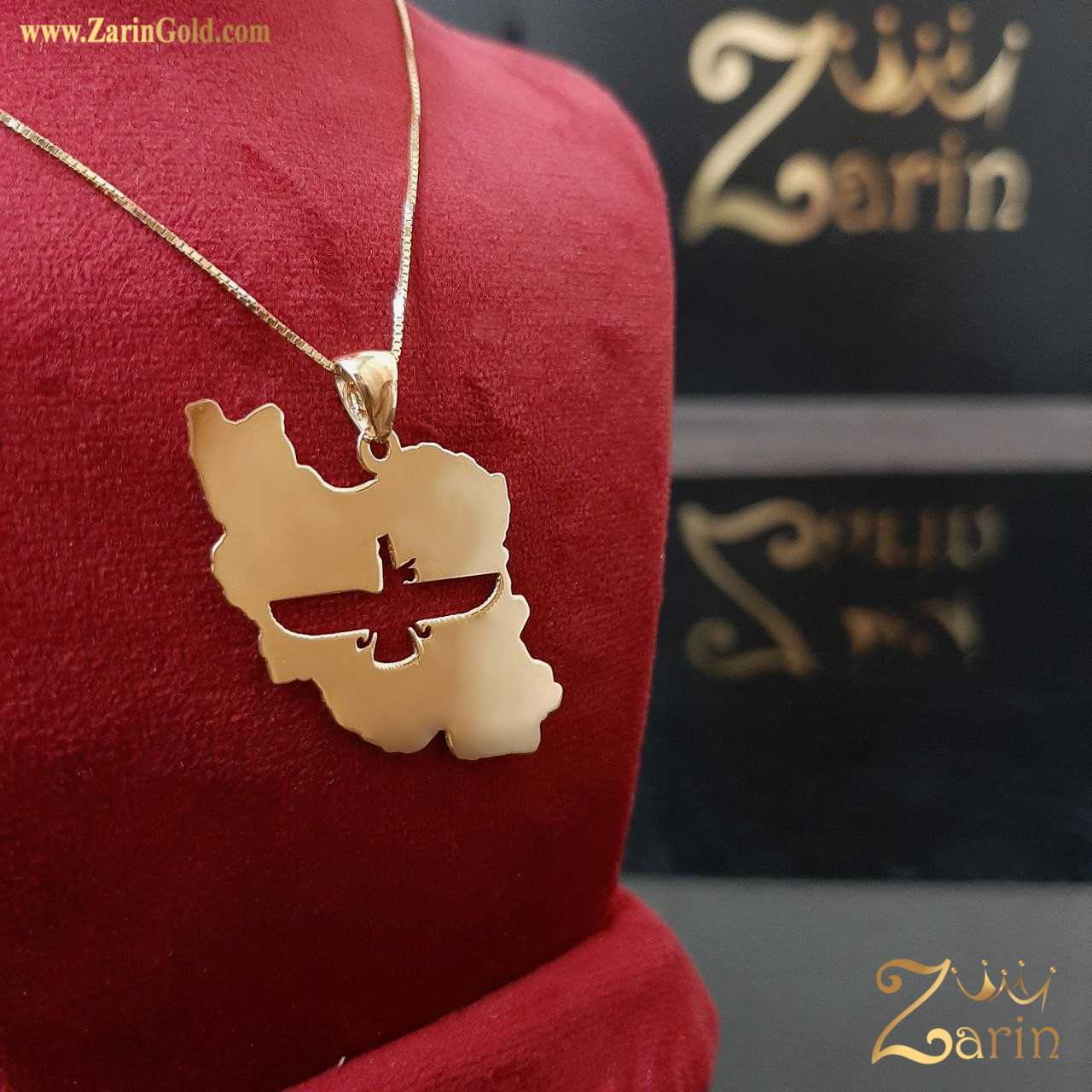 پلاک طلا ظریف طرح نقشه ایران