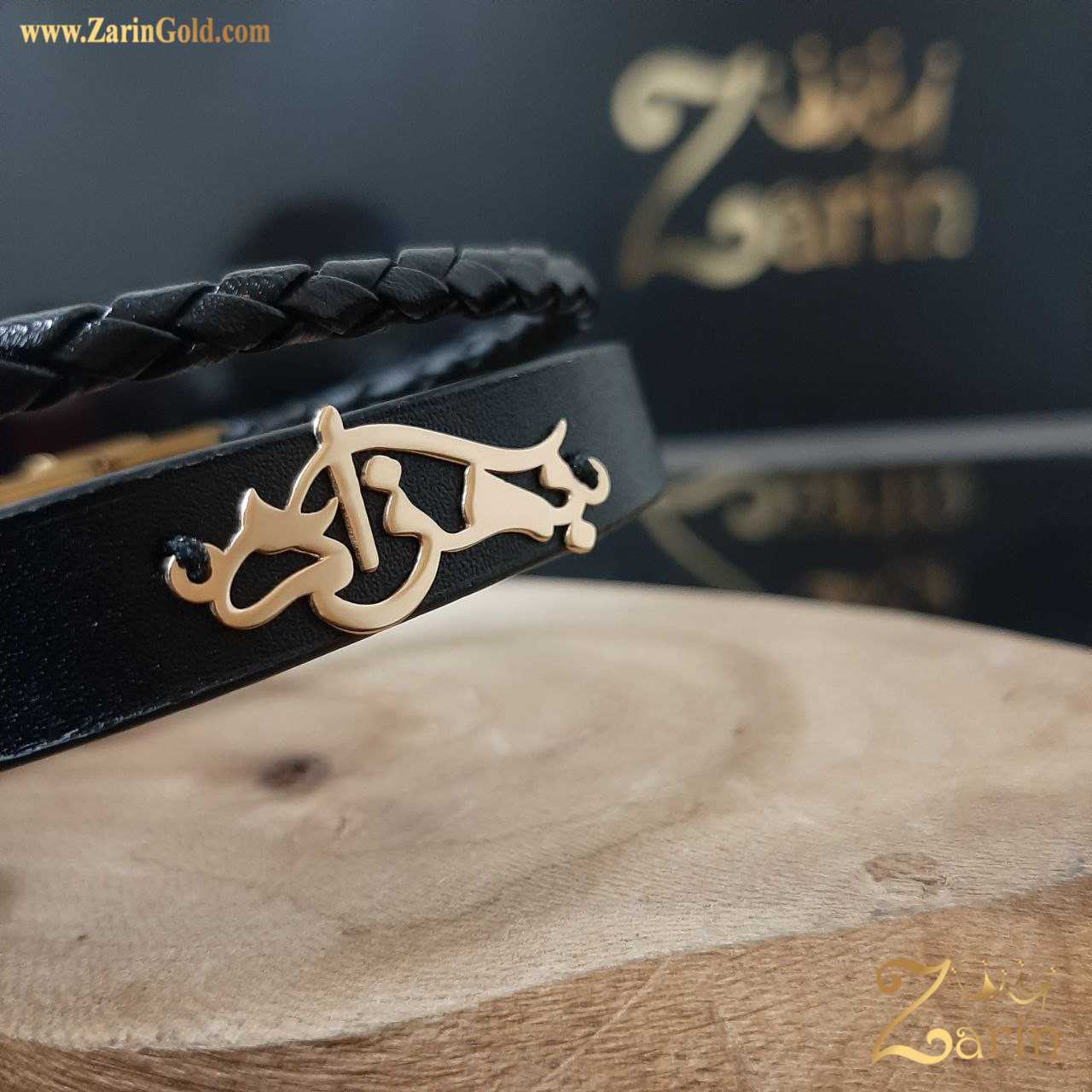 دستبند چرم و طلا بهزاد
