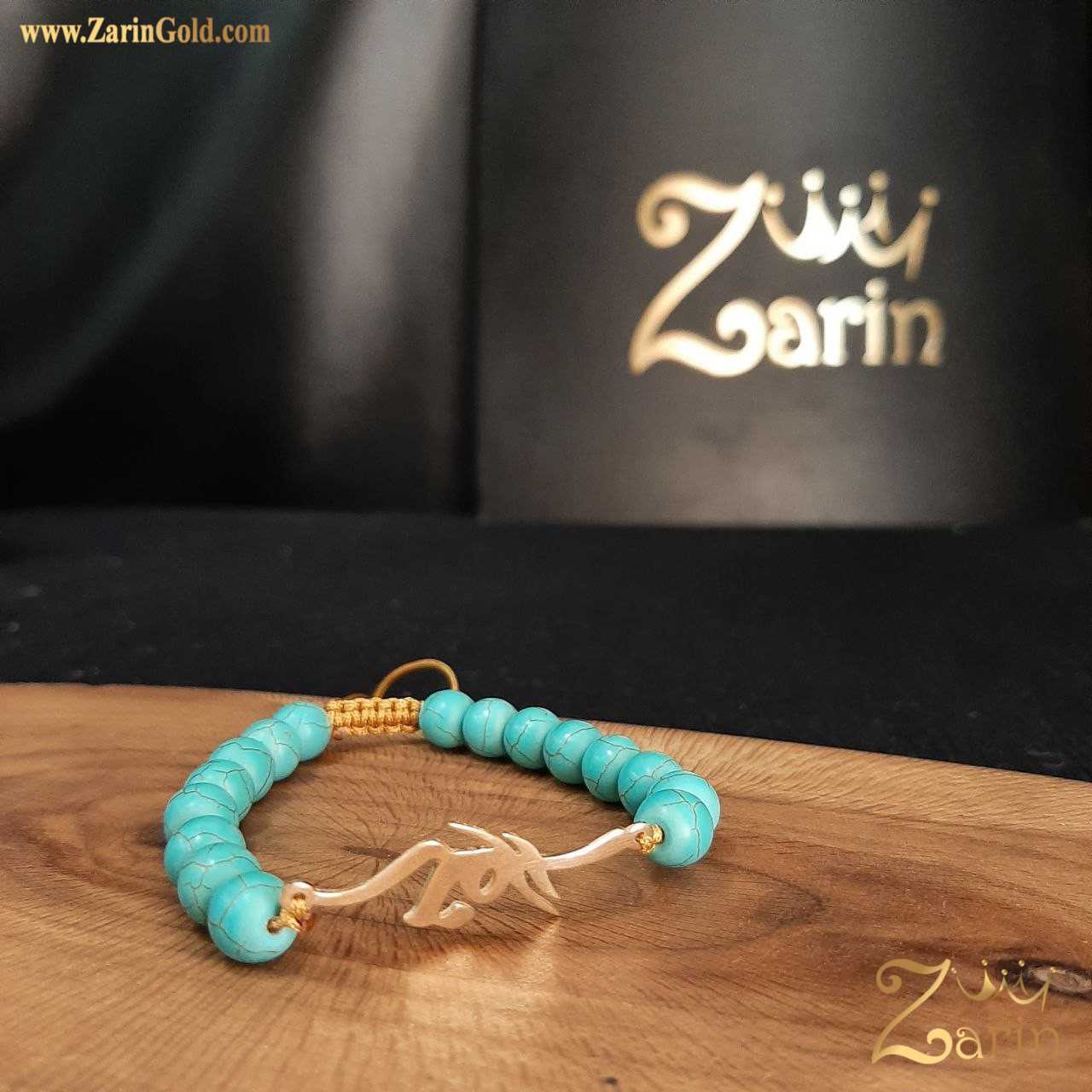 پلاک طلا دستبندی نگار با سنگ