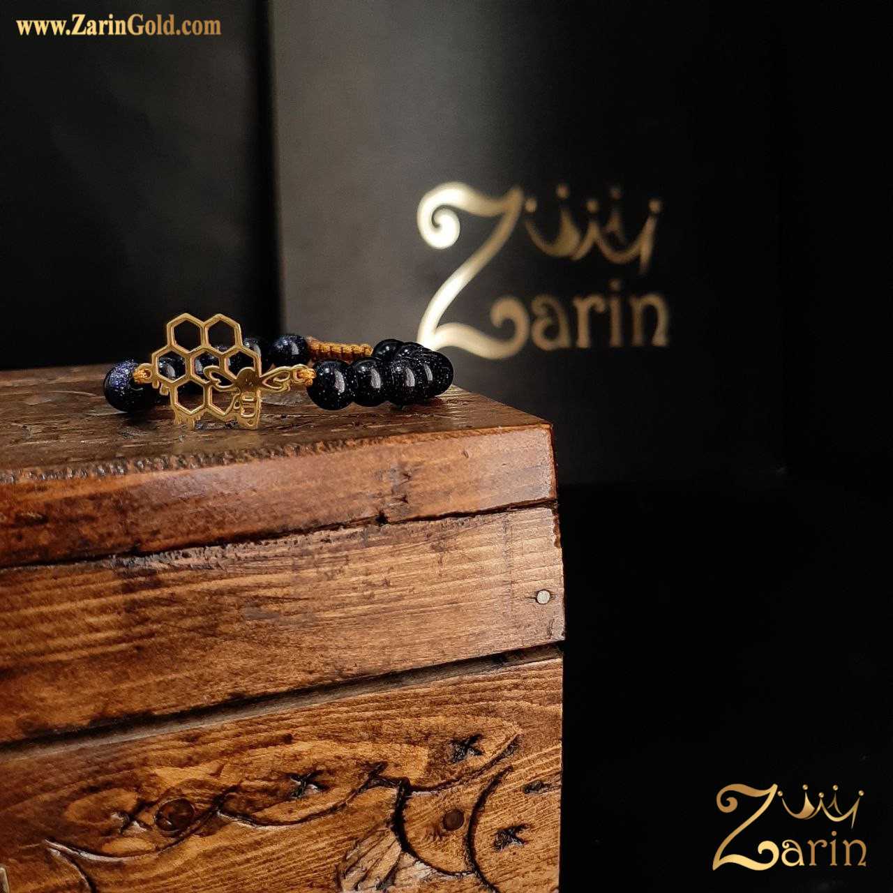دستبند سنگ و طلا طرح کندو