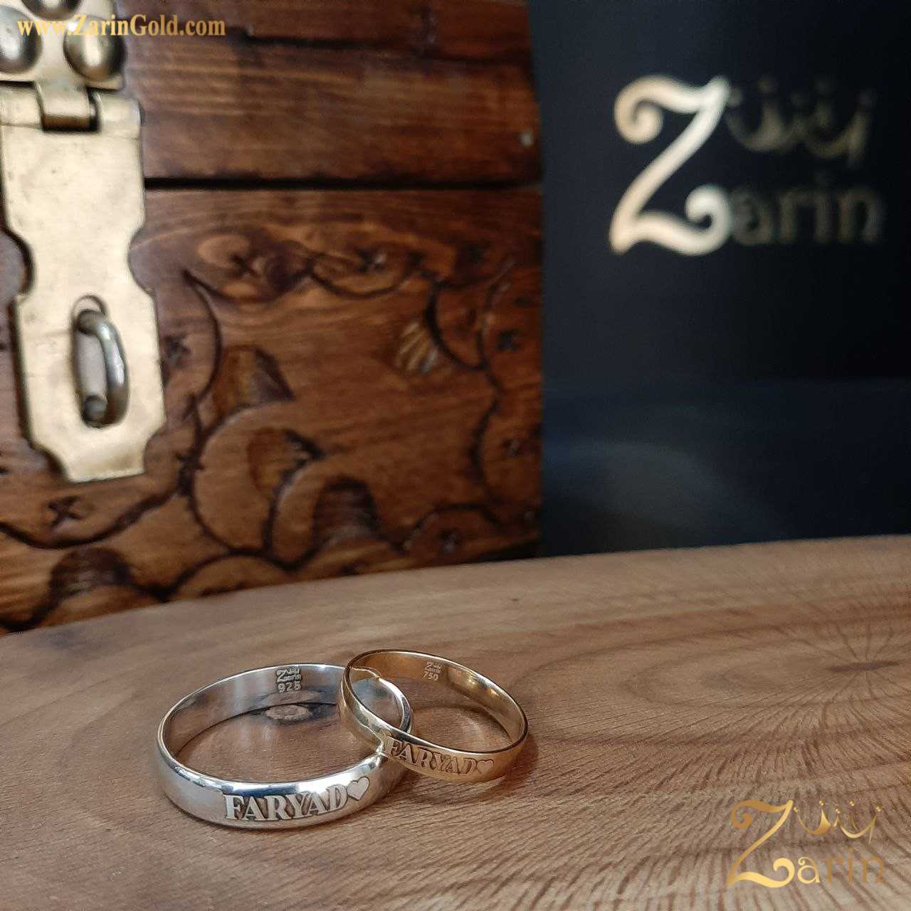 حلقه ازدواج طلا با حک اسم دلخواه💍❤️