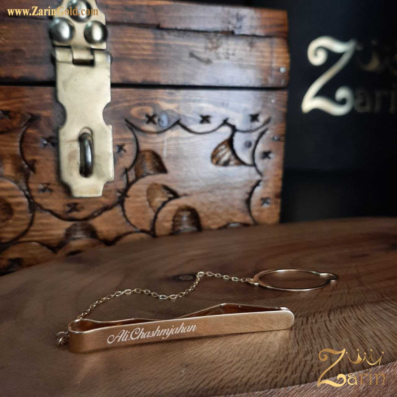 گیره کراوات طلا با حک اسم سفارشی