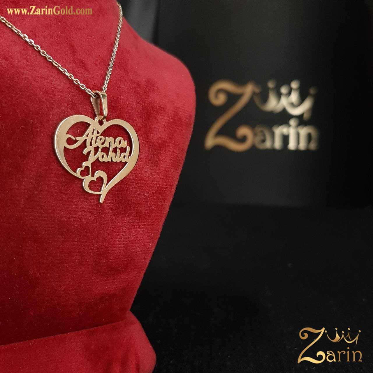 پلاک طلا زنانه دو اسم وحید آتنا