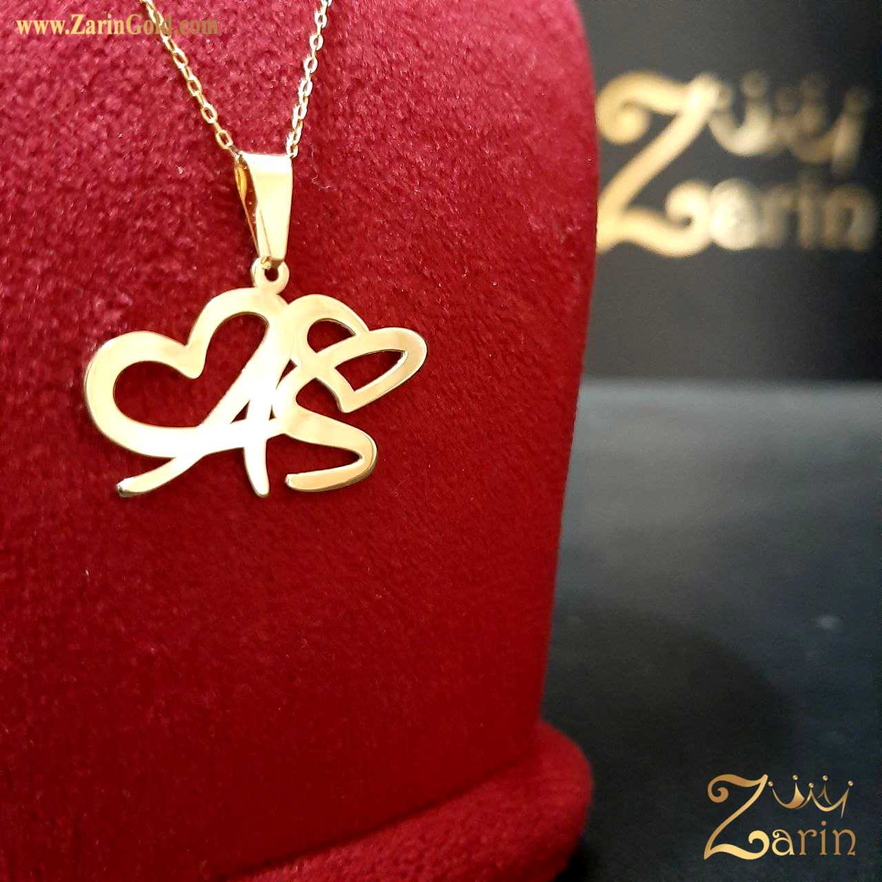 پلاک طلا ظریف حروف انگلیسی A S