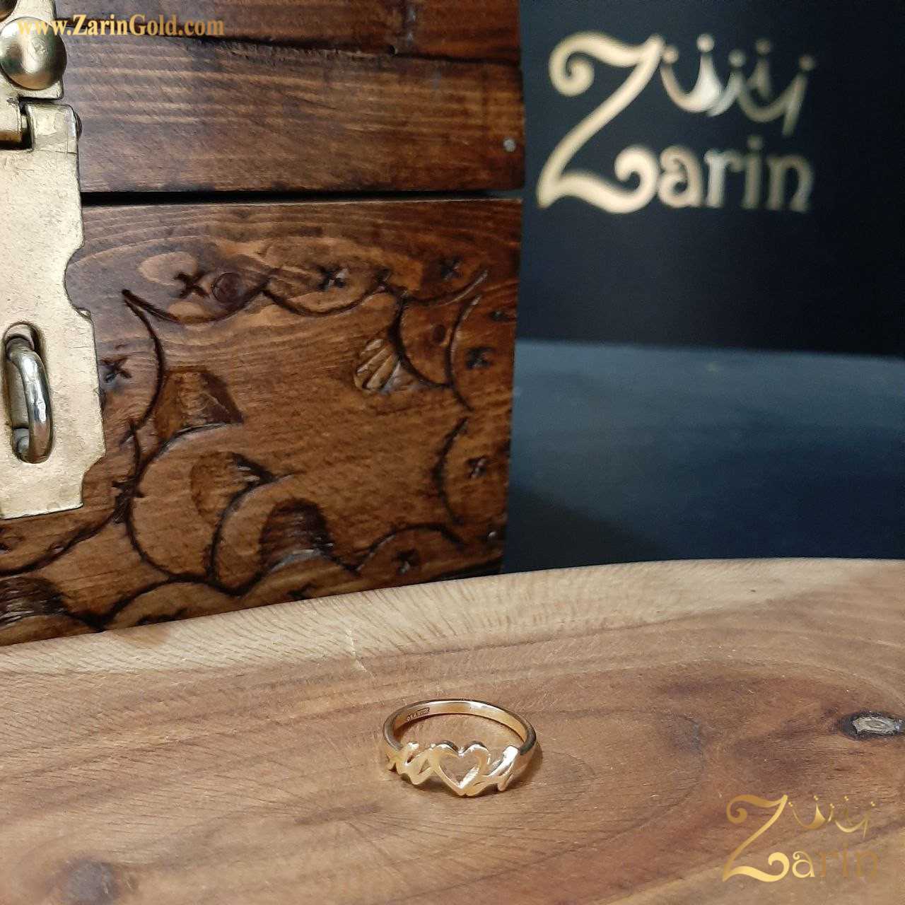 انگشتر طلا زنانه، طراحی اختصاصی حروف اول اسم A M