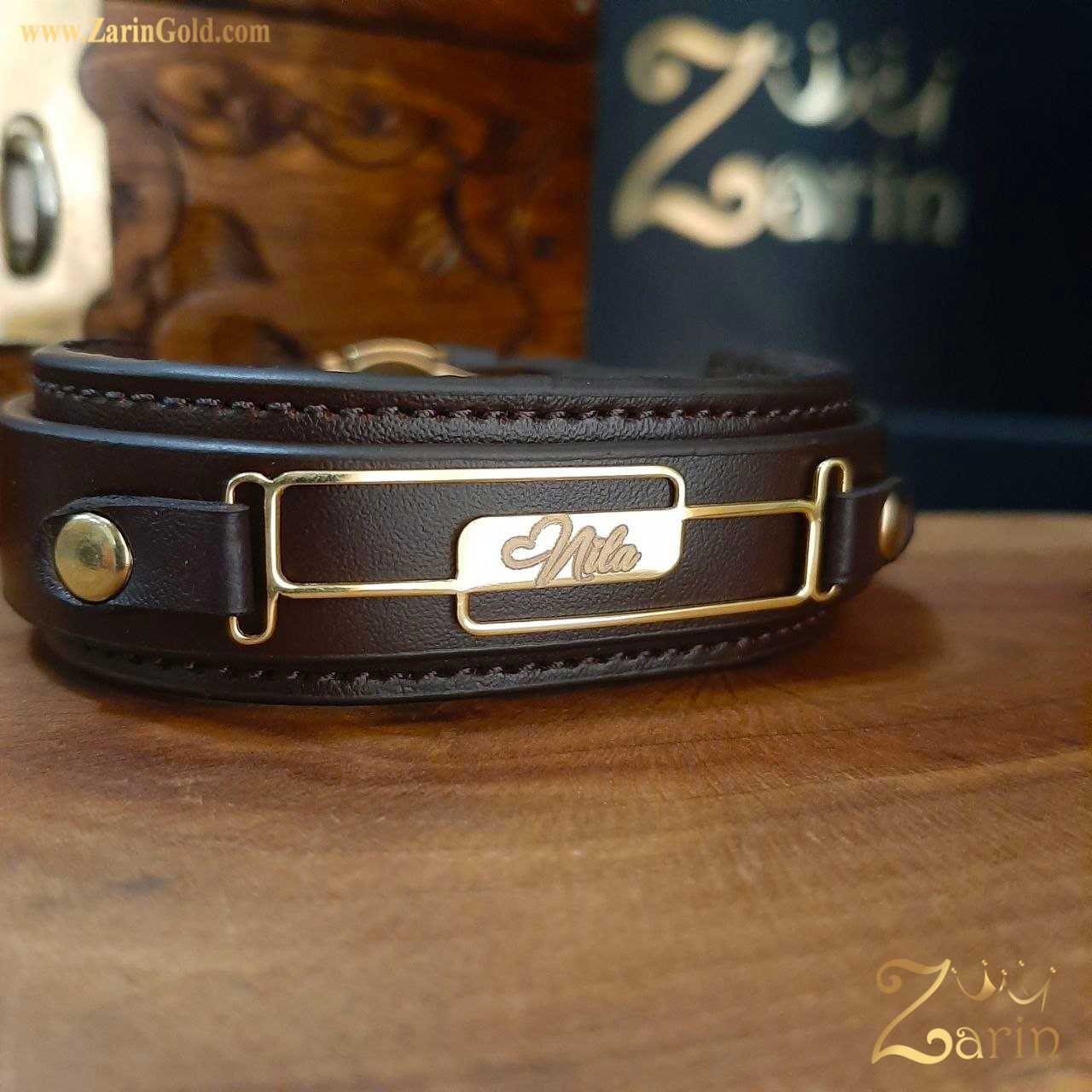 دستبند طلا مردانه با حک اسم نیلا