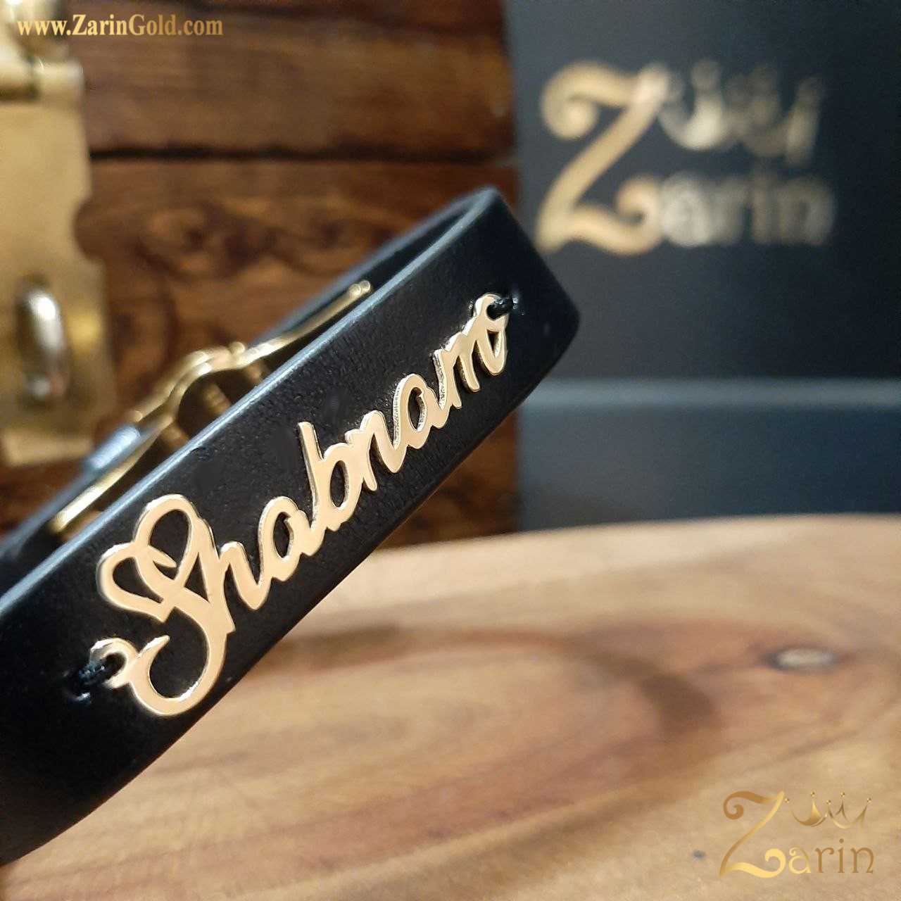 دستبند چرم و طلا زنانه شبنم