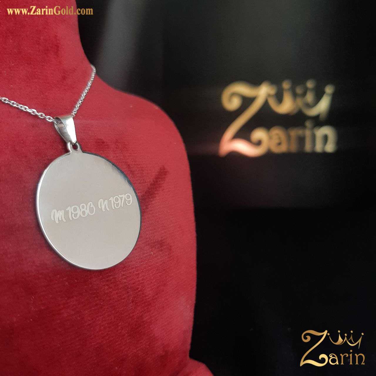 پلاک طلا سفارشی طرح دایره با حک تاریخ