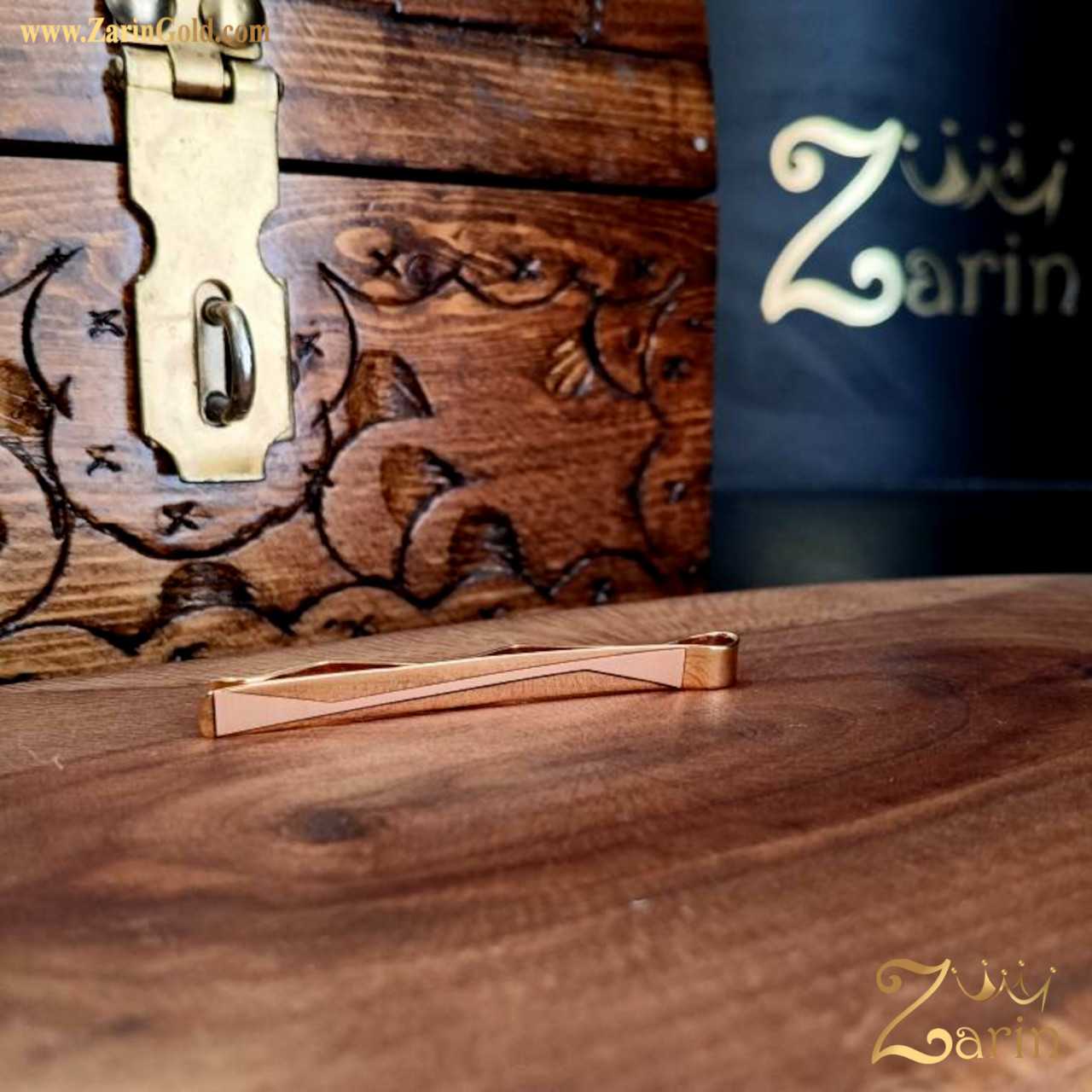 گیره کراوات سفارشی طلا طرح کات
