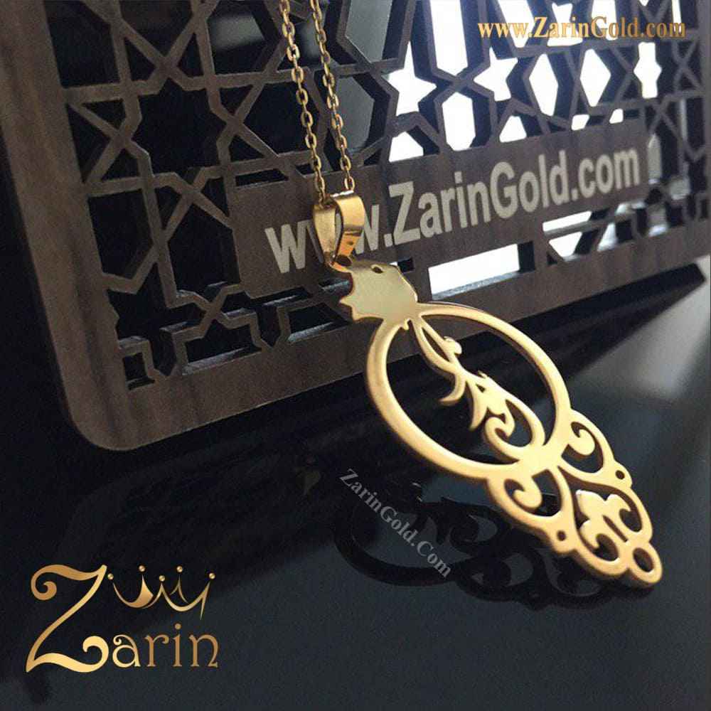 گردنبند طلا - طرح اسلیمی اسم نورا